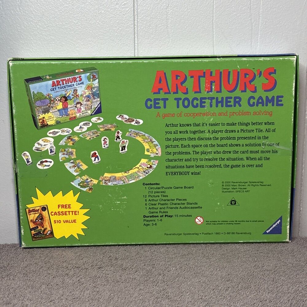 Arthur’s Get Together Game By Ravensburger 2000 Marc Brown Puzzle Board Game - Picture 2 of 12